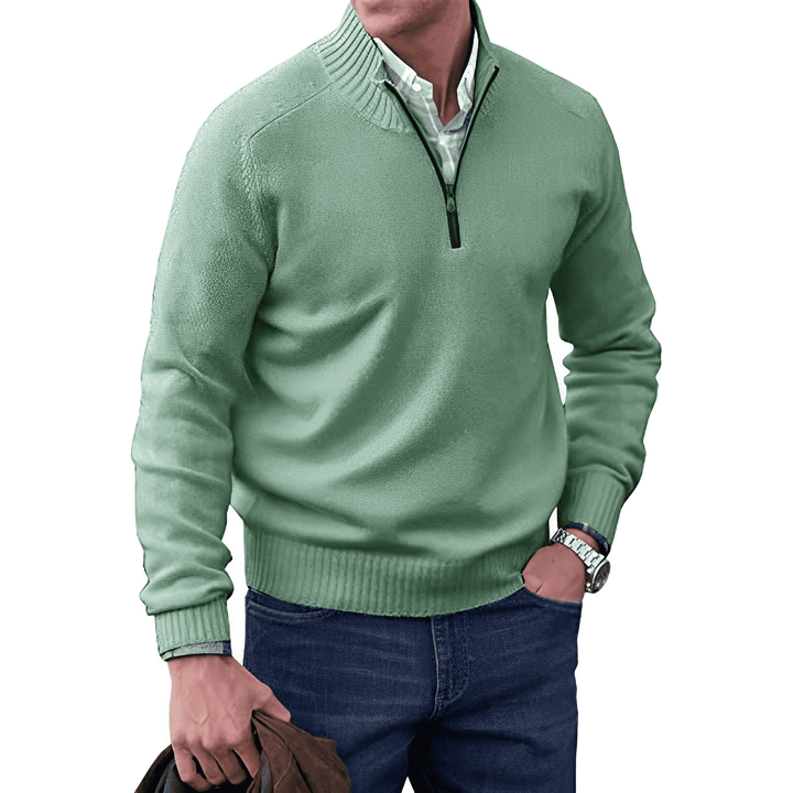 Luxurious Men's Cashmere Zip Sweater - Lucas