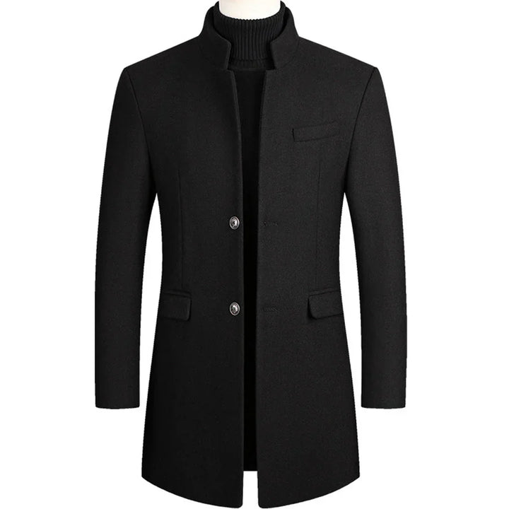 Long Formal Men’s Coat with Timeless Elegance