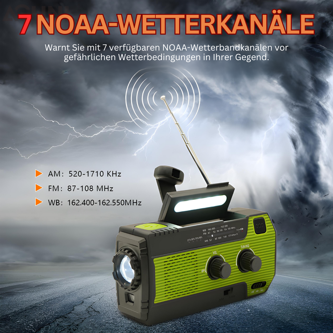 Portable Solar-Powered Emergency Radio - PowerWave