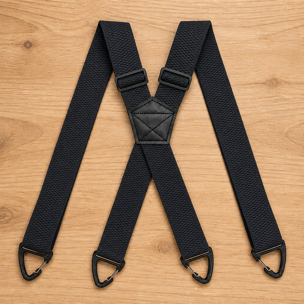 Men's Elastic Suspenders, 1.5 Inch Wide with Metal Clips, X or Y Back