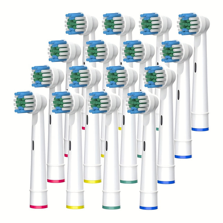 16 Replacement Brush Heads – Compatible with Oral-B Models and Offer a Thorough Clean