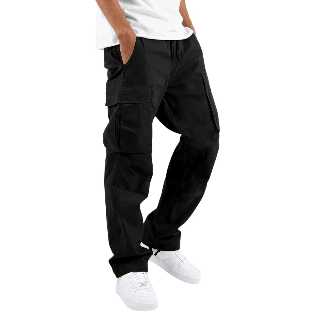 Men's Multi-Pocket Pants with Adjustable Waist