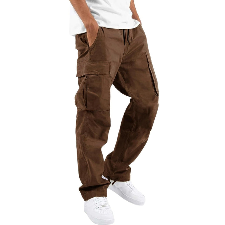Men's Multi-Pocket Pants with Adjustable Waist