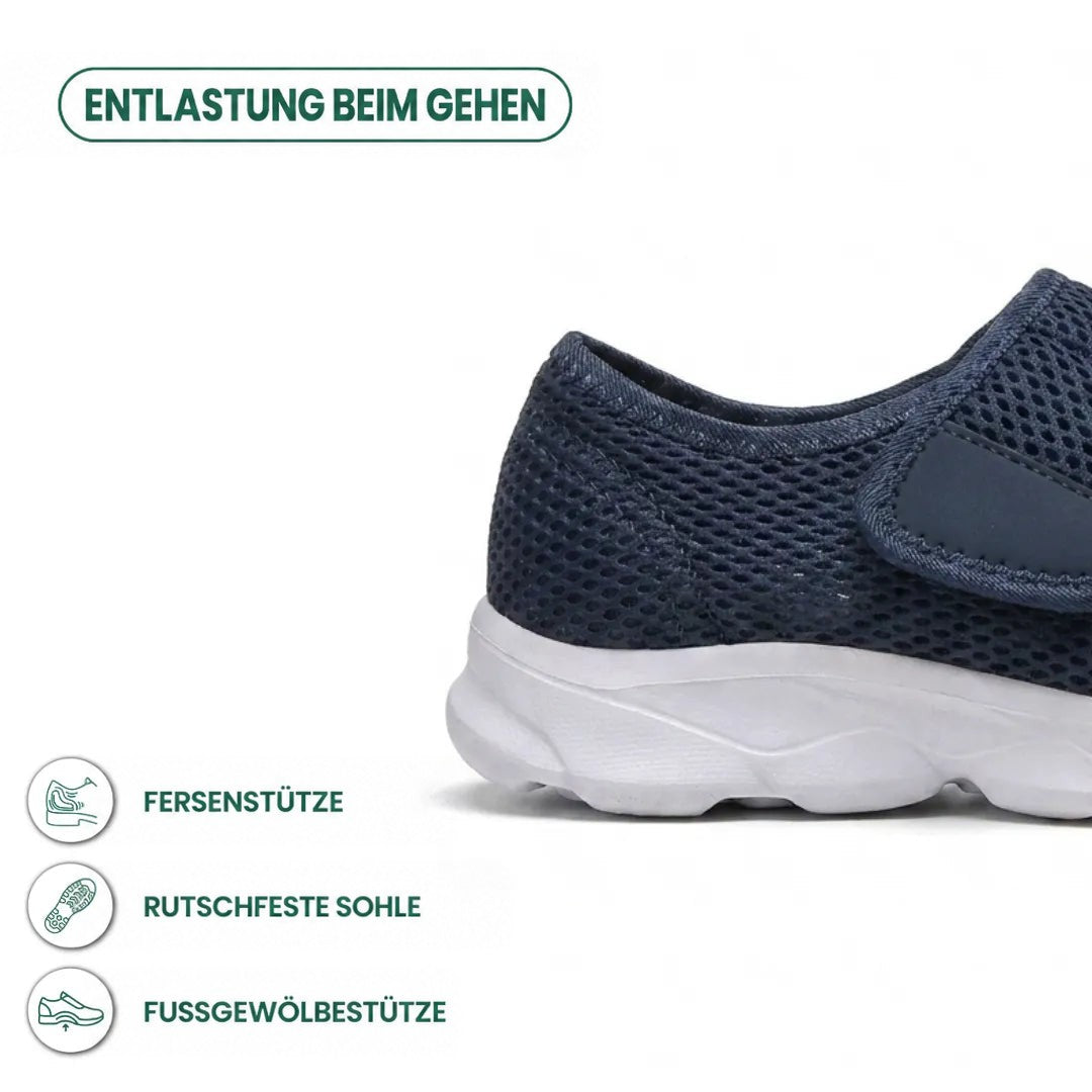 Comfortable Orthopedic Walking Shoes with Hook-and-Loop Strap for Wide or Swollen Feet