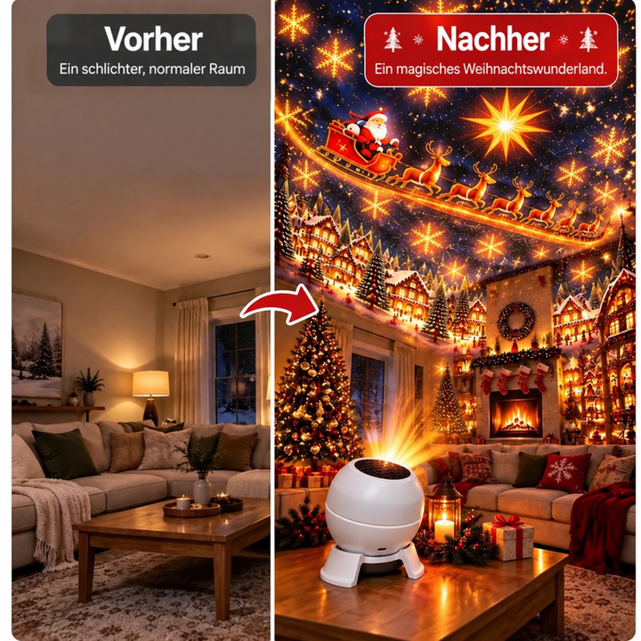 Christmas Projection Night Light for Walls and Ceilings – Festive Holiday Room Decor