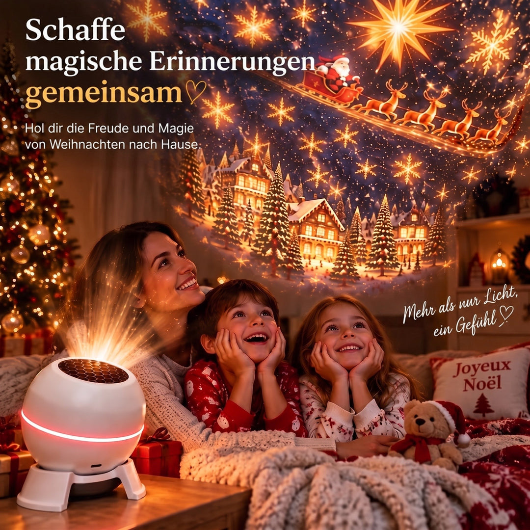 Christmas Light Projector with Animated Festive Patterns, USB-Powered