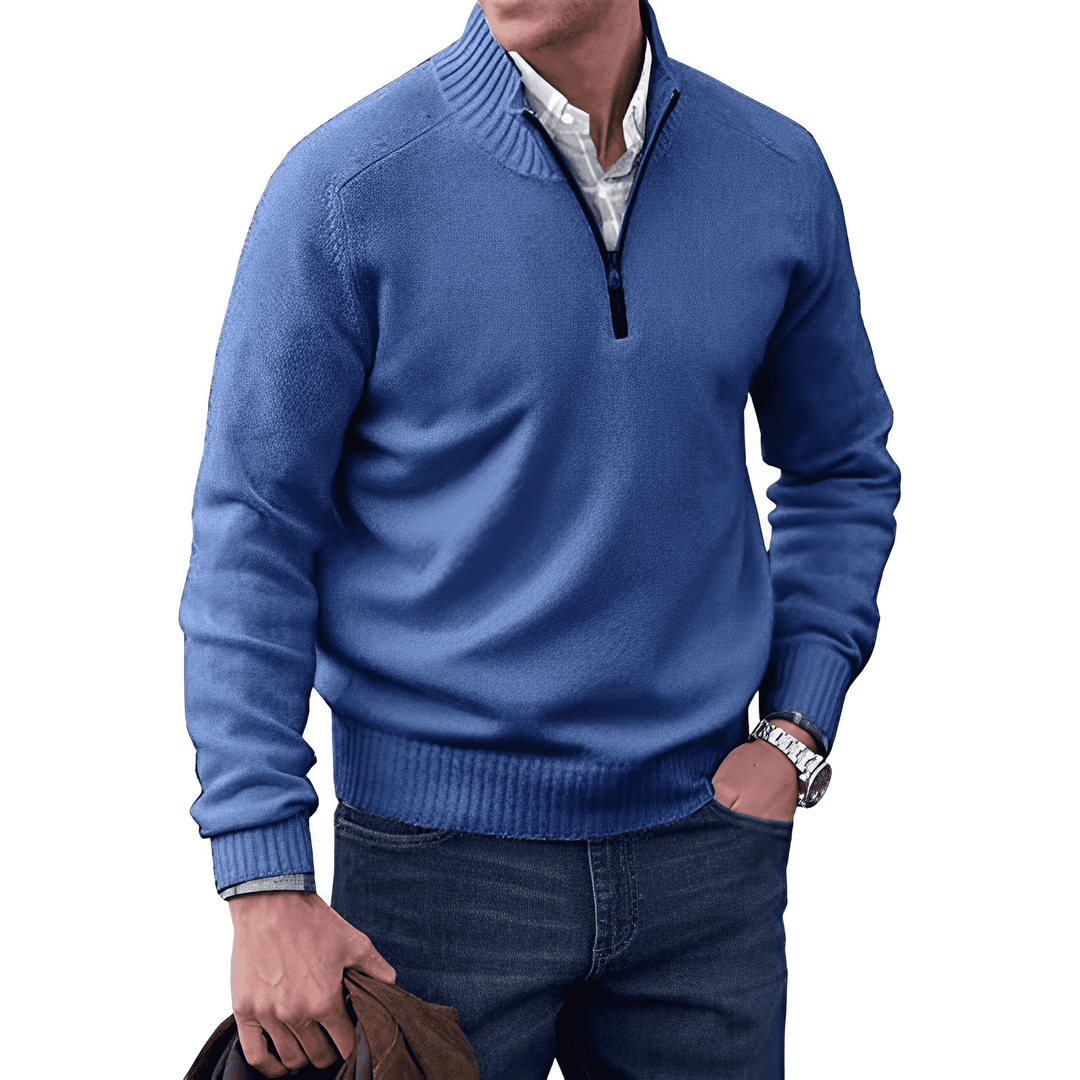 Luxurious Men's Cashmere Zip Sweater - Lucas