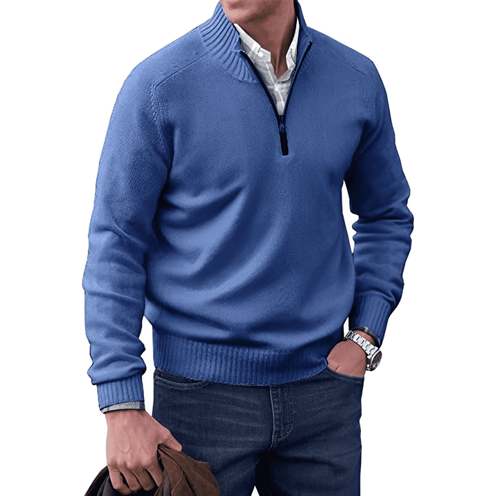 Luxurious Men's Cashmere Zip Sweater - Lucas