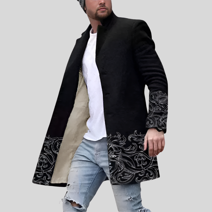Street Print Coat – Casual & Adjustable Men’s Jacket