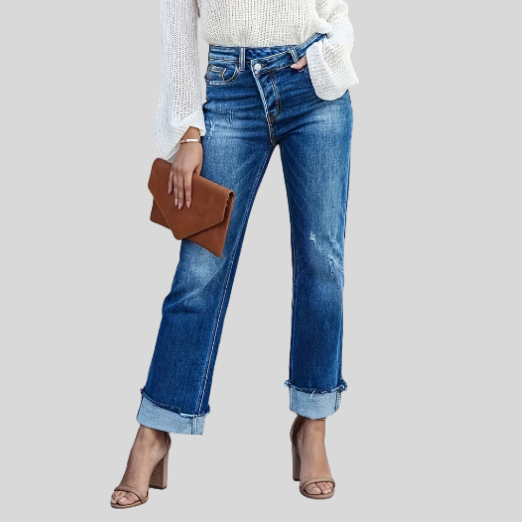 Women's Asymmetric Straight-Leg Jeans