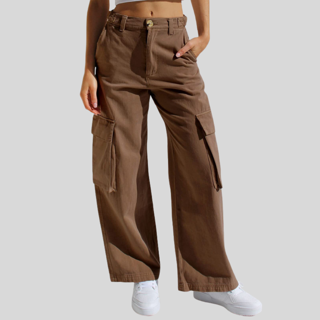 Trendy High Waist Cargo Jeans for Women