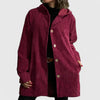 Women's light-coloured corduroy button-front jacket