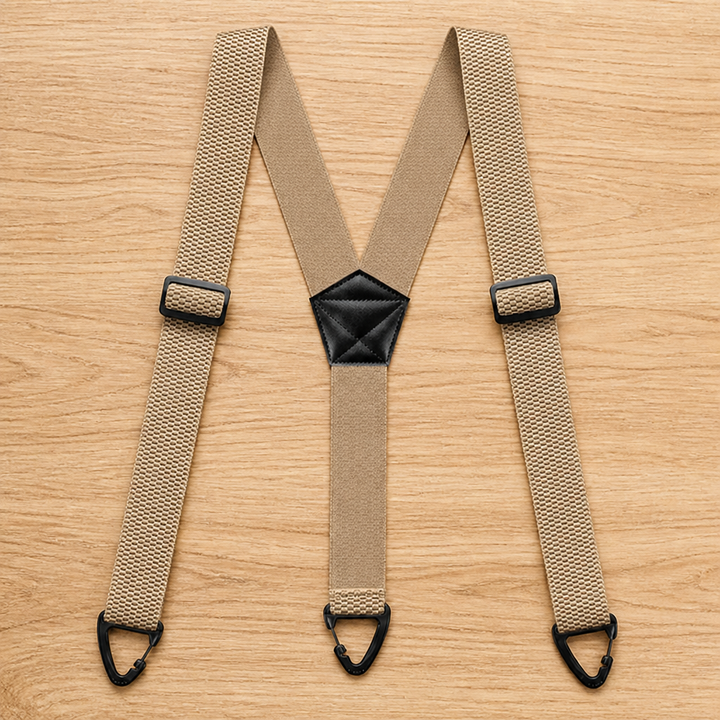 Men's Elastic Suspenders, 1.5 Inch Wide with Metal Clips, X or Y Back