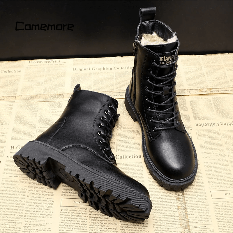 Luxury Black Leather Women's Winter Boots – Bella
