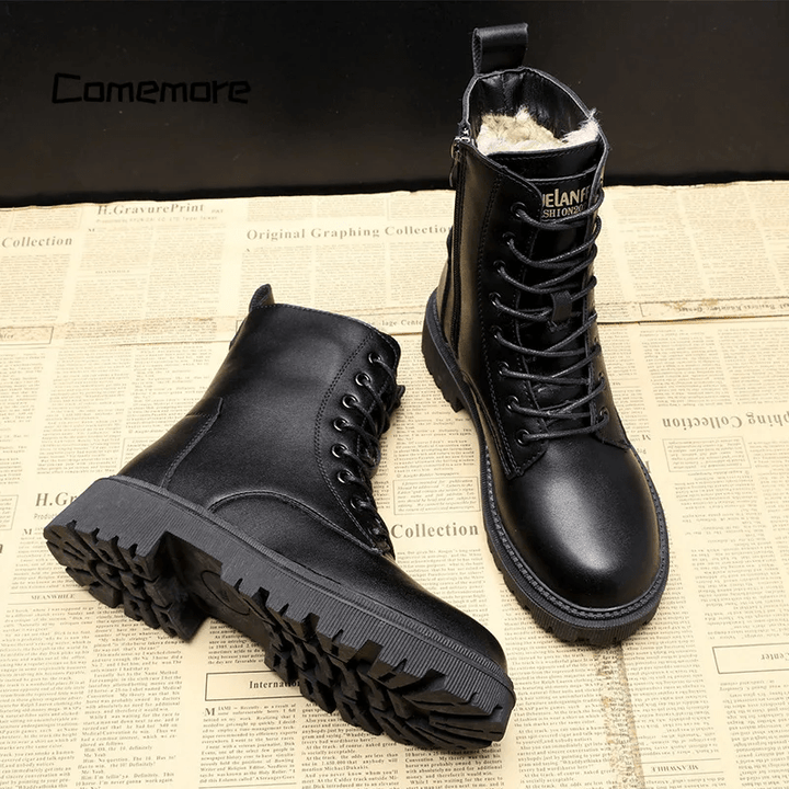 Luxury Black Leather Women's Winter Boots – Bella