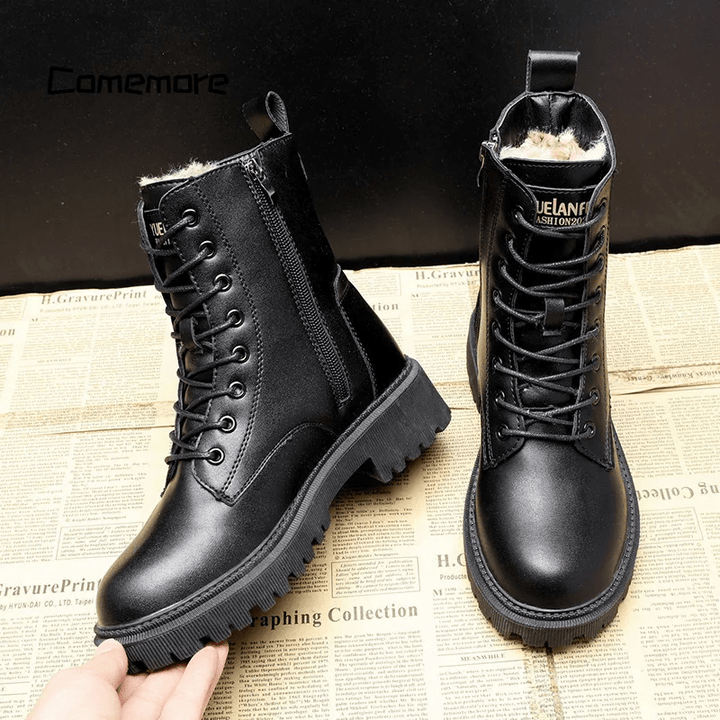 Luxury Black Leather Women's Winter Boots – Bella
