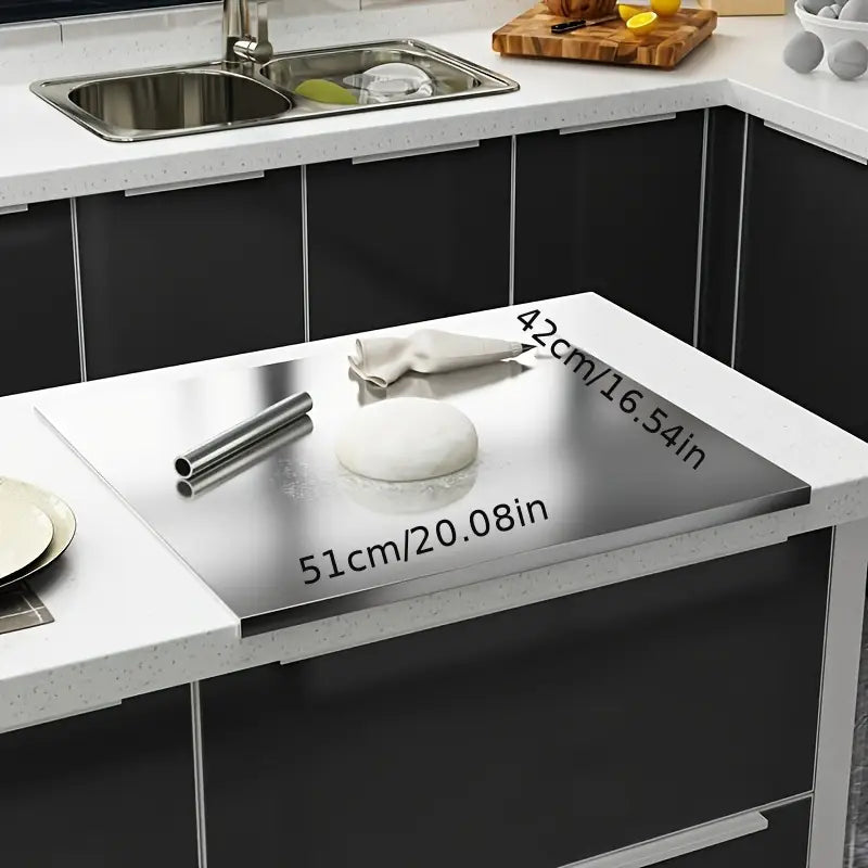 Double-Sided Stainless Steel Chopping Board – Hygienic and Non-Slip