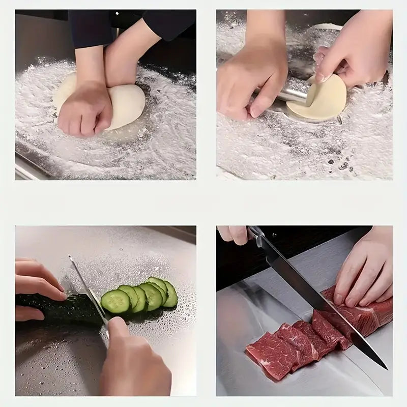 Double-Sided Stainless Steel Chopping Board – Hygienic and Non-Slip