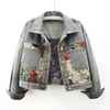 Floral Denim Jacket for Women