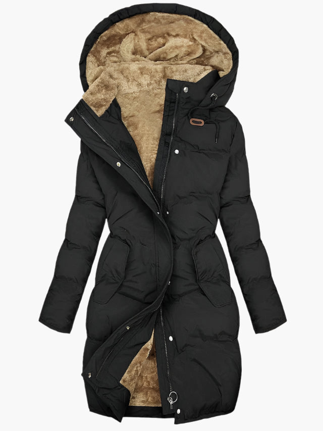 Women's Quilted Winter Coat with Hood