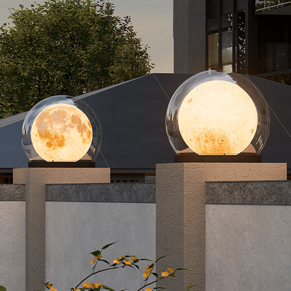 Modern Outdoor Lamp - Moon-Shaped Design
