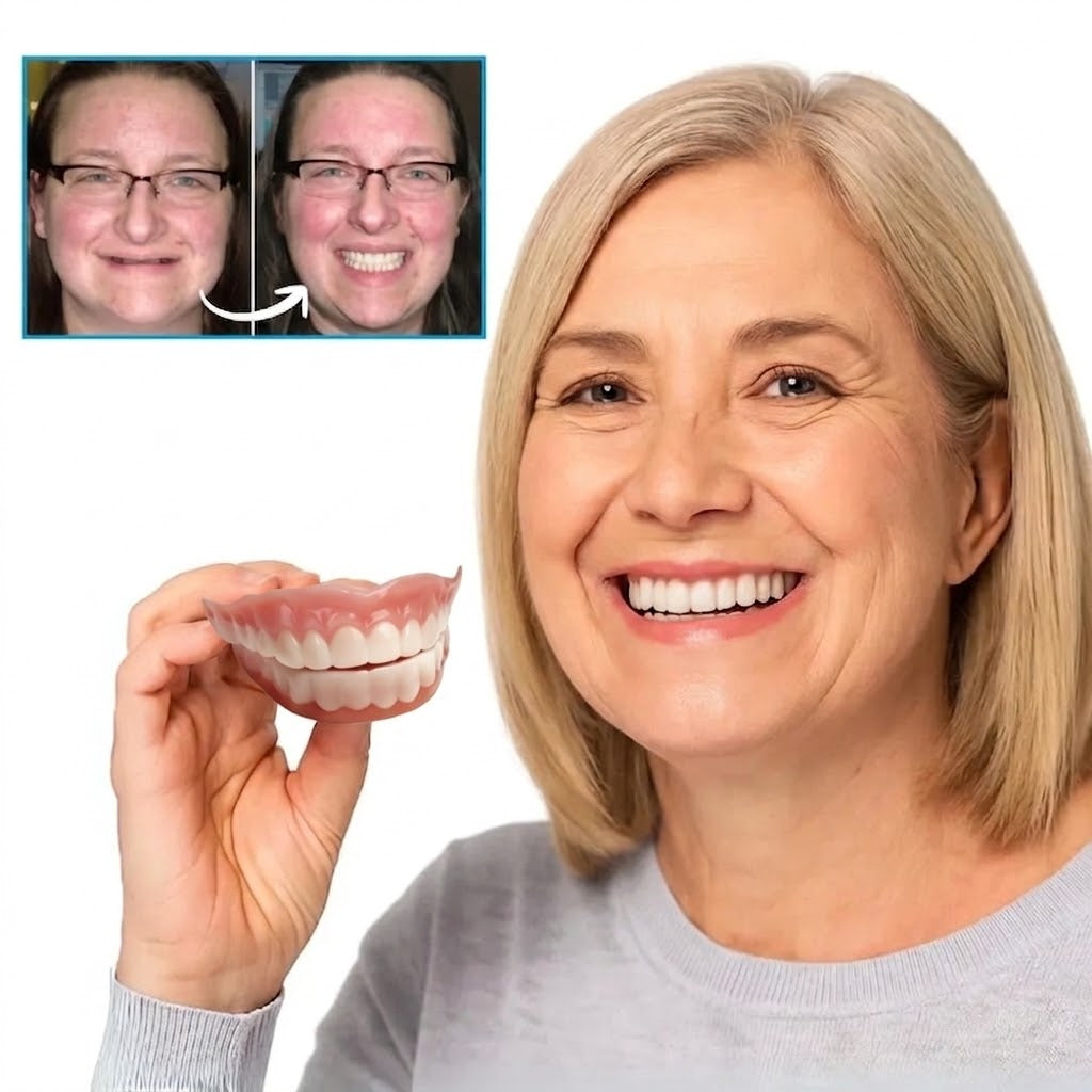 Flexible Upper and Lower Denture Set in Soft Silicone