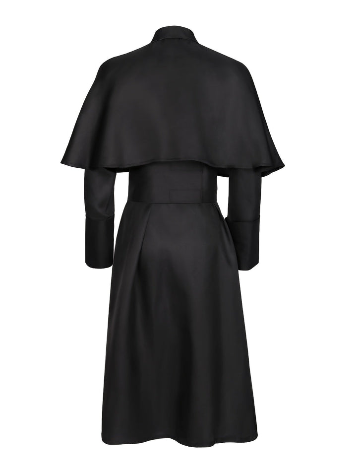 Men's Halloween Priest Costume with Long Robe, Cape and Cross