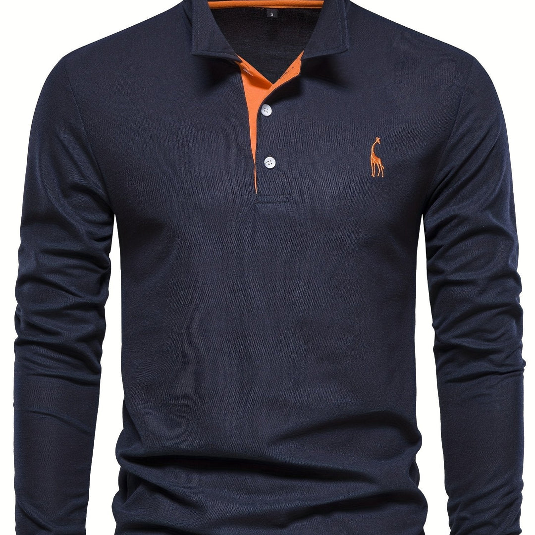 Comfortable Men's Long-Sleeved Polo Shirt