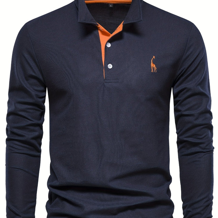 Comfortable Men's Long-Sleeved Polo Shirt