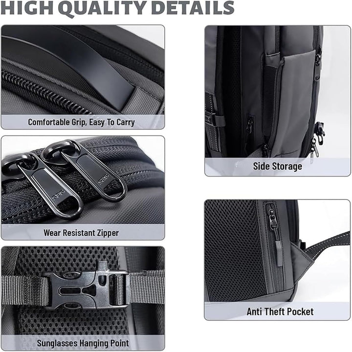 Expandable Compression Travel Backpack with Anti-Theft Lock and Wet Compartment