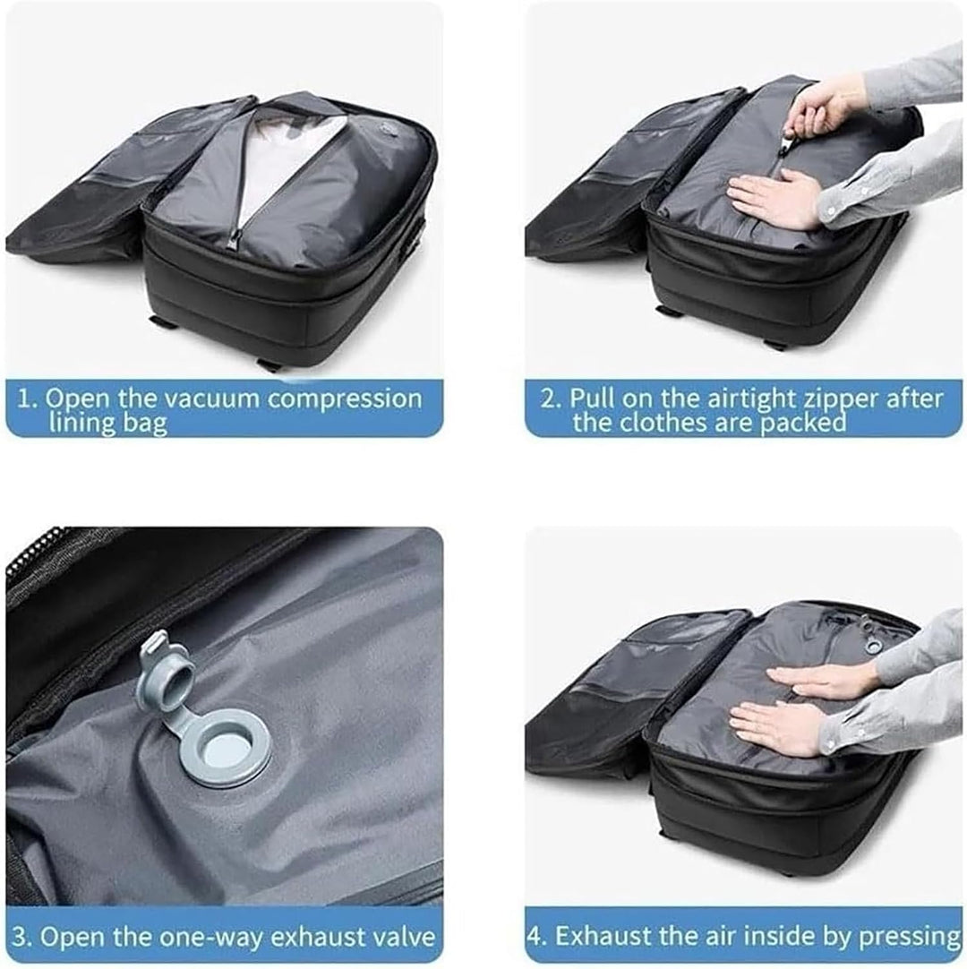 Expandable Compression Travel Backpack with Anti-Theft Lock and Wet Compartment