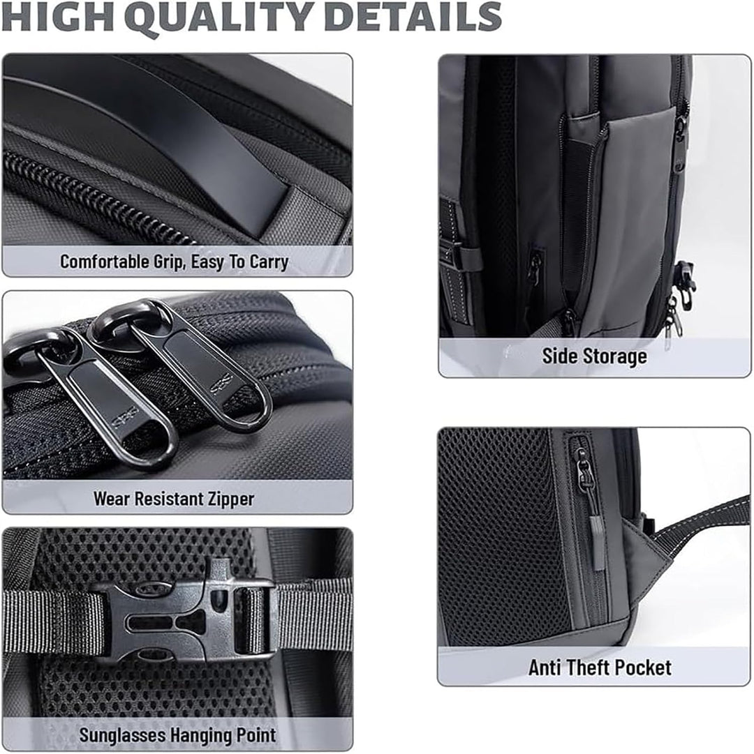 Expandable Compression Travel Backpack with Anti-Theft Lock and Wet Compartment