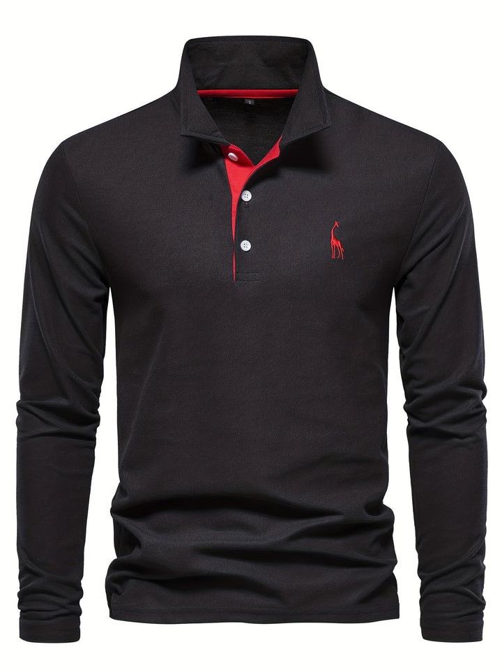 Comfortable Men's Long-Sleeved Polo Shirt