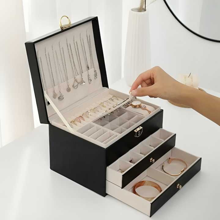Jewellery Storage Box Compact Multi-Tier Drawer Organizer