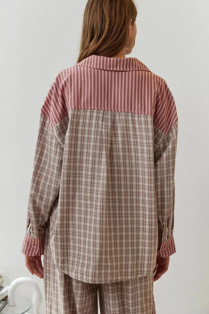 Women's Pyjama Set with Button Detail and Drawstring Pants