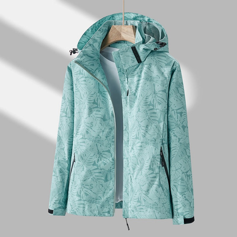 Women's Waterproof and Windproof Jacket with Hood – Casual, Protective for Outdoor Activities
