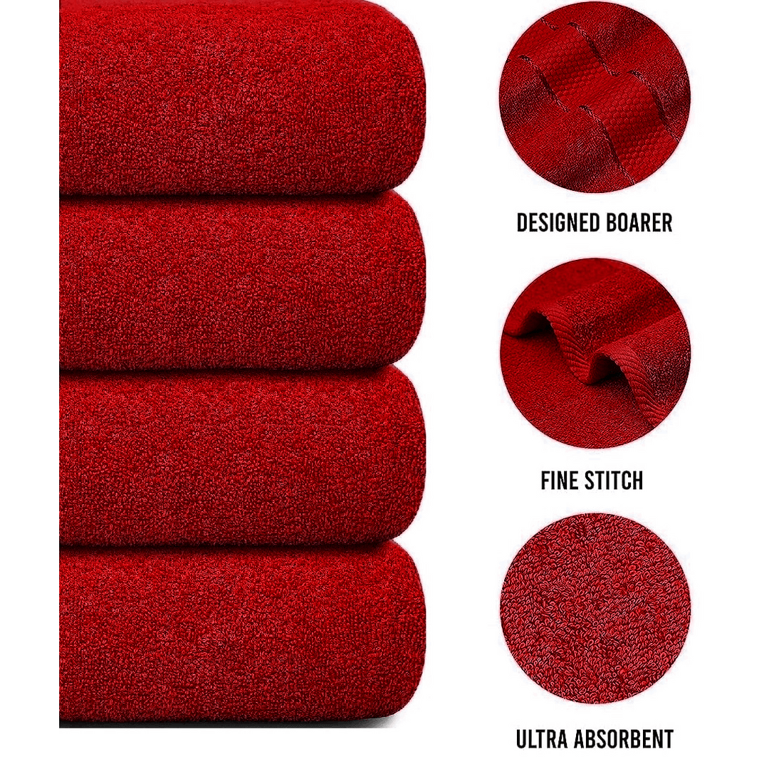 4-Piece Jumbo Bath Towel Set - Quick Dry Bathroom Towels