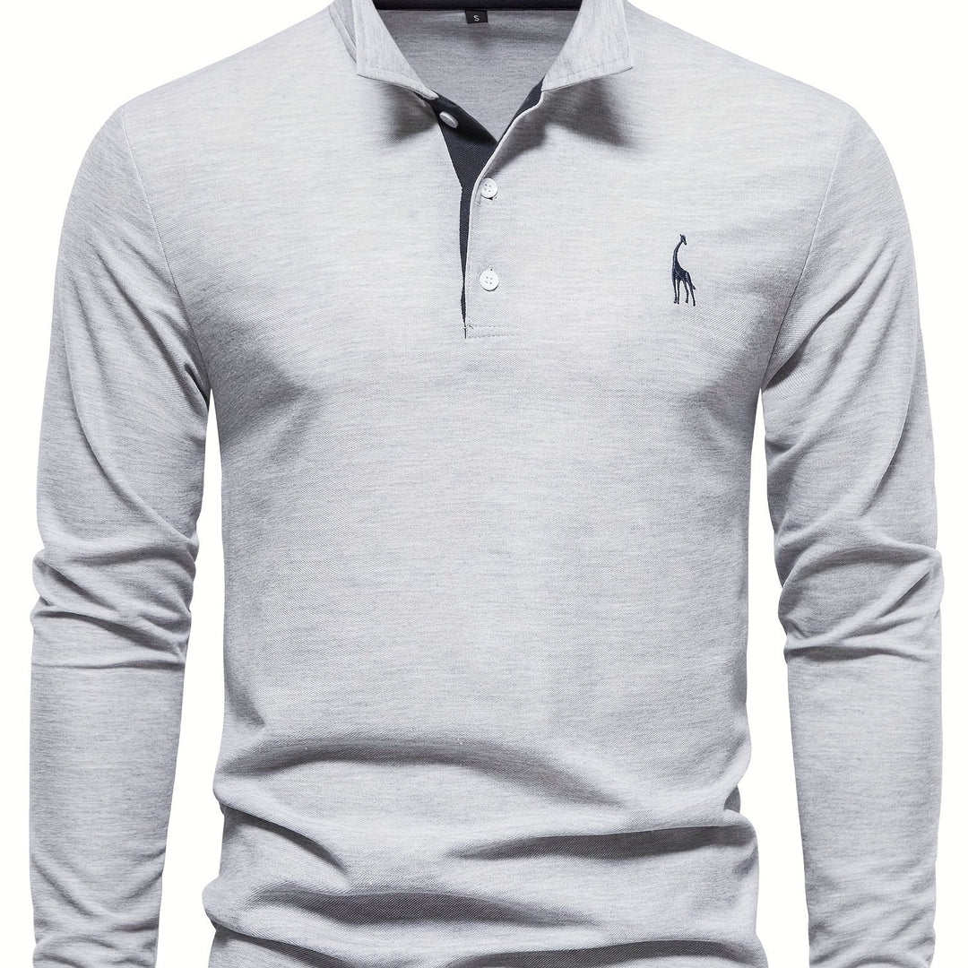 Comfortable Men's Long-Sleeved Polo Shirt