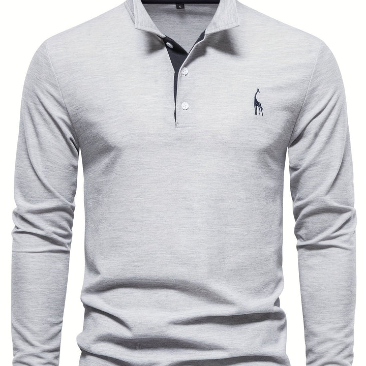 Comfortable Men's Long-Sleeved Polo Shirt
