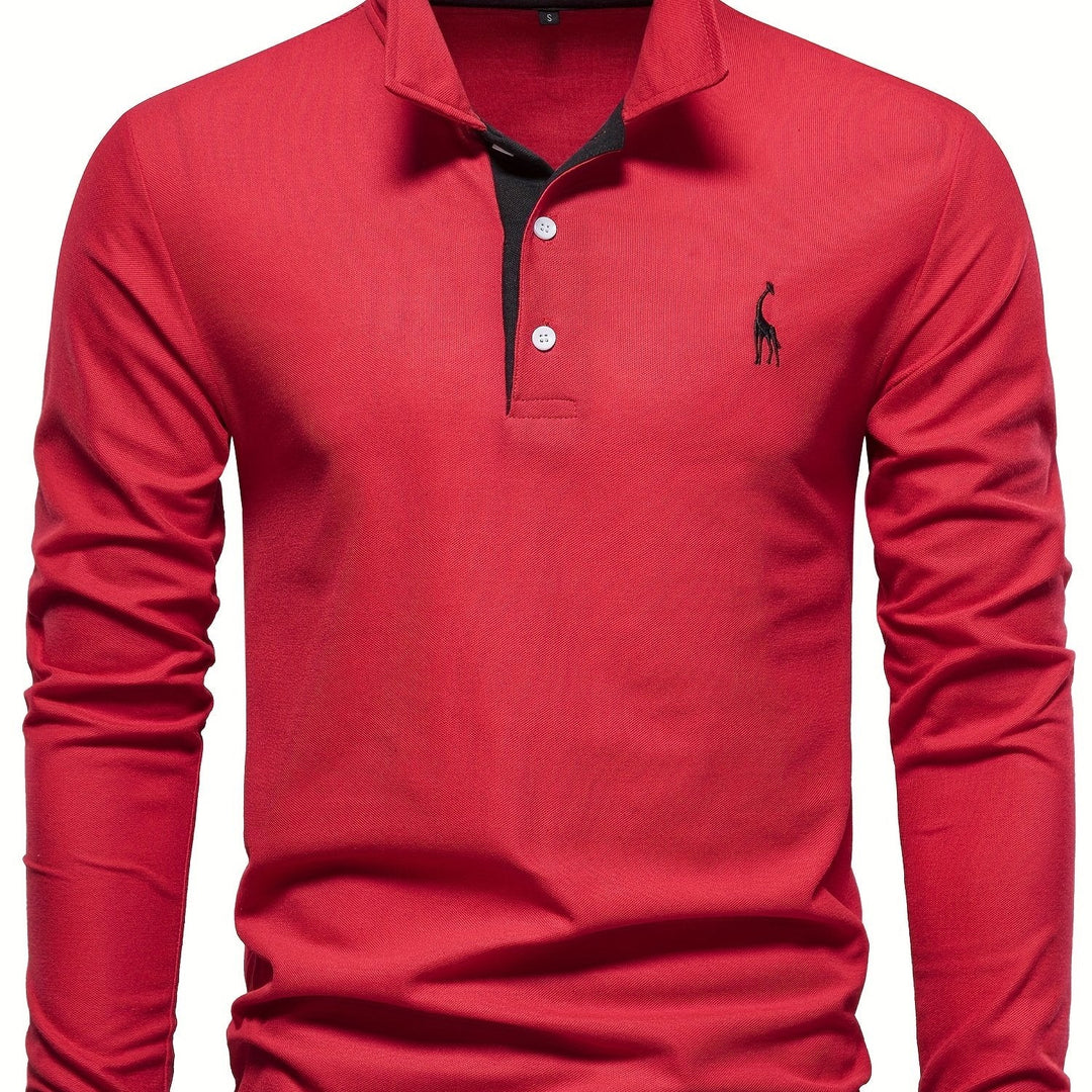 Comfortable Men's Long-Sleeved Polo Shirt