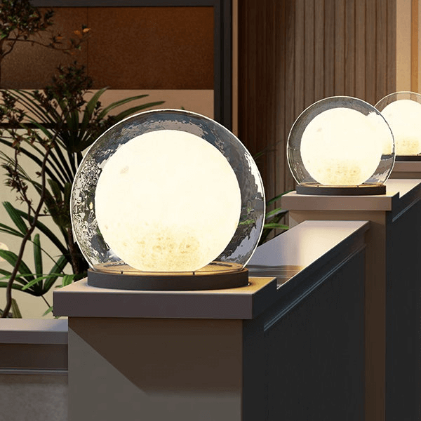 Modern Outdoor Lamp - Moon-Shaped Design