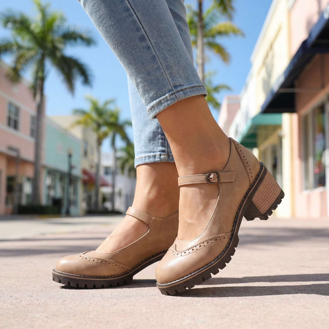 Vintage Mary Jane shoes for women with adjustable strap