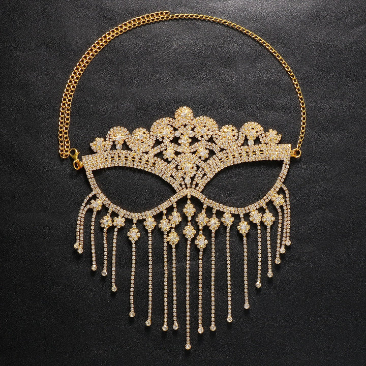 Sparkling Veil Mask | Masquerade Face Jewelry