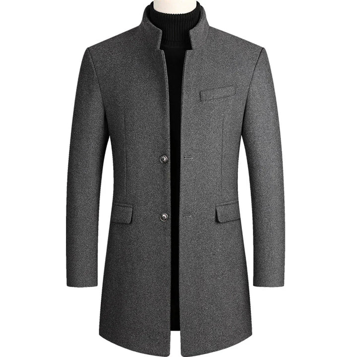 Long Formal Men’s Coat with Timeless Elegance