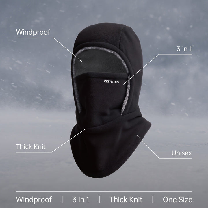 Windproof 3-in-1 Balaclava – Hat, Scarf and Face Mask