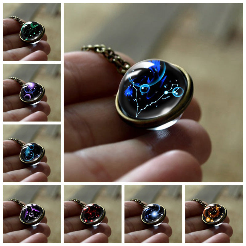 Glass 12 Zodiac Sign Protection Pendant – Sofia