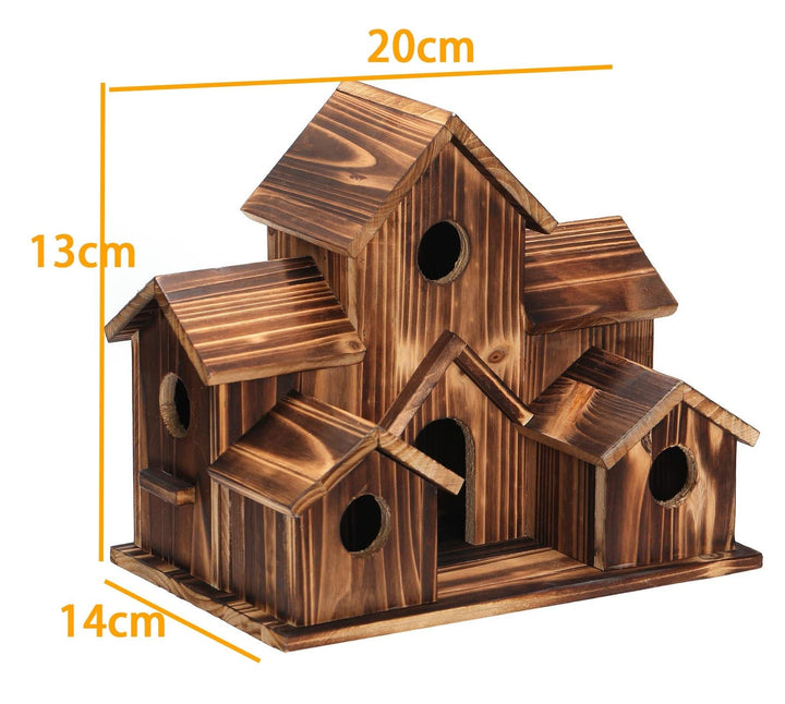 Handmade Wooden Birdhouse - 6 Holes - Sustainable Design