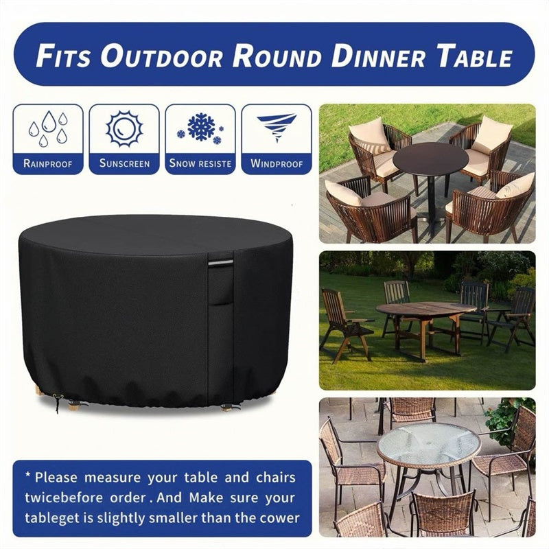Heavy-Duty Round Patio Furniture Cover with Air Vents