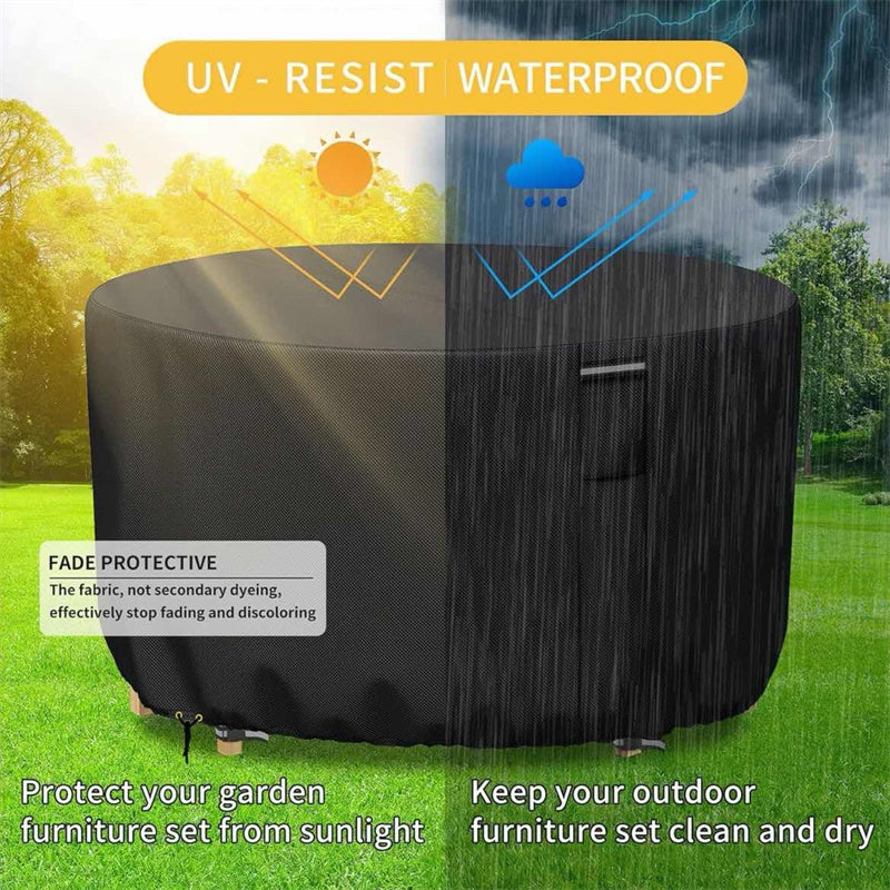 Heavy-Duty Round Patio Furniture Cover with Air Vents
