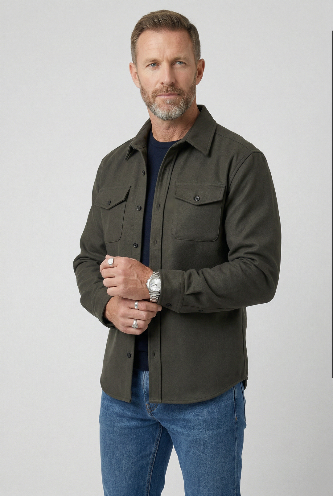 Men's Overshirt Jacket with Chest Pockets
